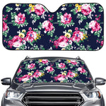 Vintage Blossom Floral Pattern Print Car Windshield Sun Shade