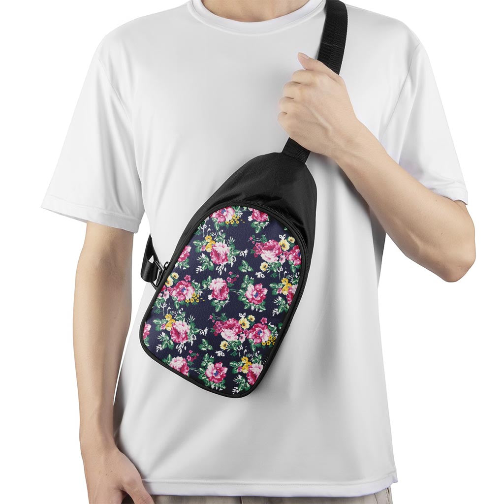 Vintage Blossom Floral Pattern Print Chest Bag