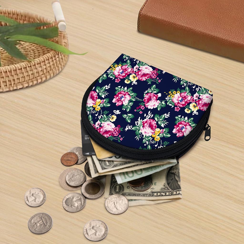 Vintage Blossom Floral Pattern Print Coin Purse