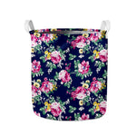 Vintage Blossom Floral Pattern Print Collapsible Laundry Basket