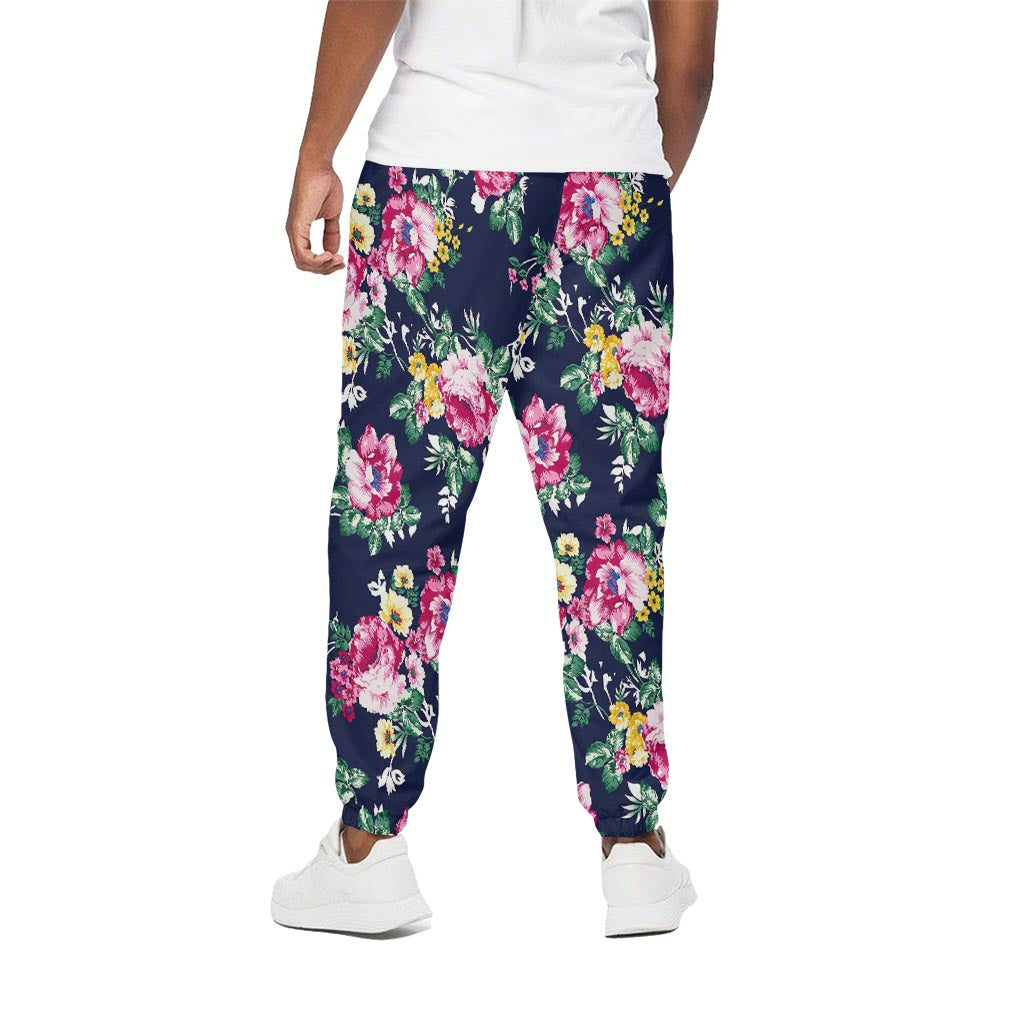 Vintage Blossom Floral Pattern Print Cotton Pants