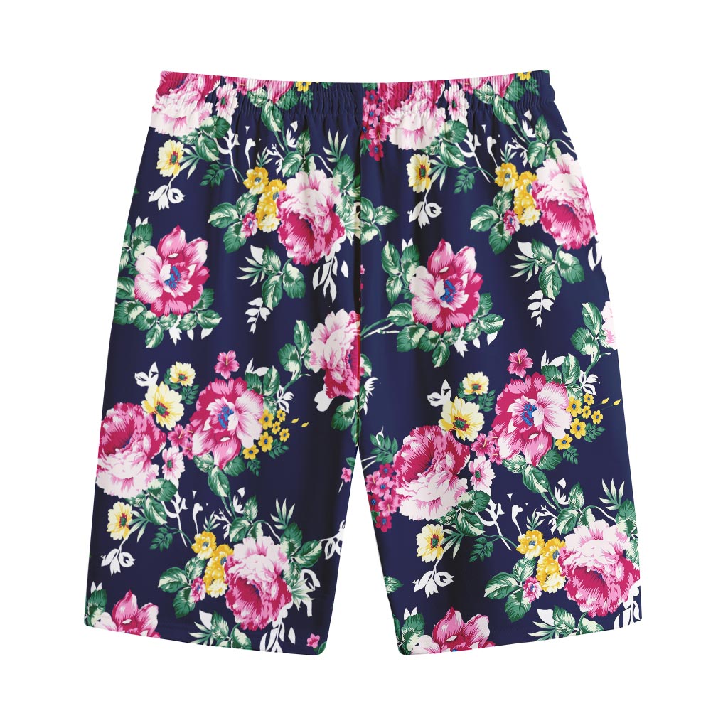 Vintage Blossom Floral Pattern Print Cotton Shorts