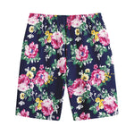 Vintage Blossom Floral Pattern Print Cotton Shorts