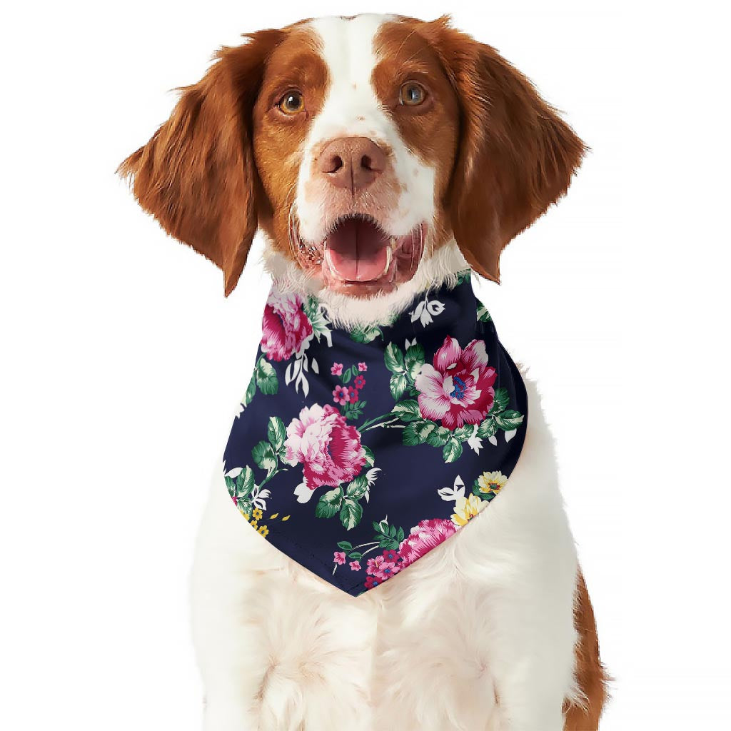 Vintage Blossom Floral Pattern Print Dog Bandana