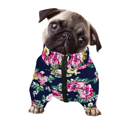 Vintage Blossom Floral Pattern Print Dog Zip Up Jacket