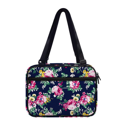 Vintage Blossom Floral Pattern Print Double Strap Bible Bag