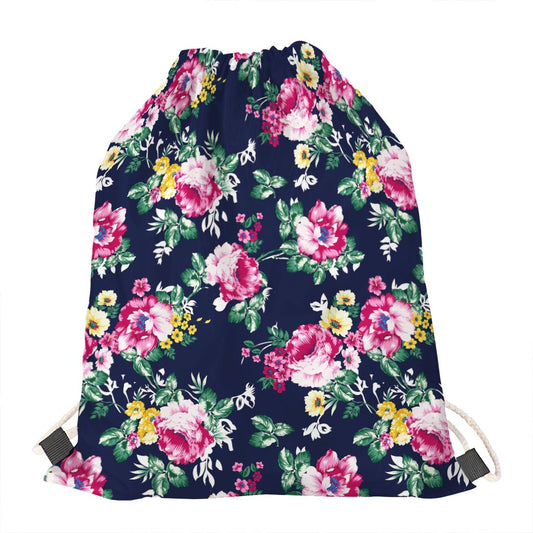 Vintage Blossom Floral Pattern Print Drawstring Bag