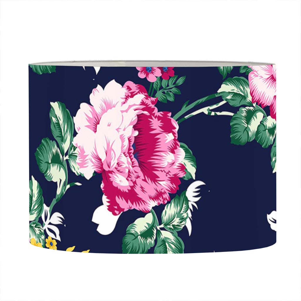 Vintage Blossom Floral Pattern Print Drum Lamp Shade