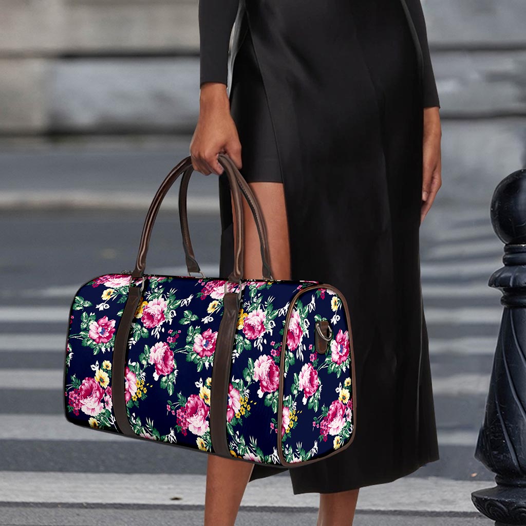 Vintage Blossom Floral Pattern Print Duffle Bag