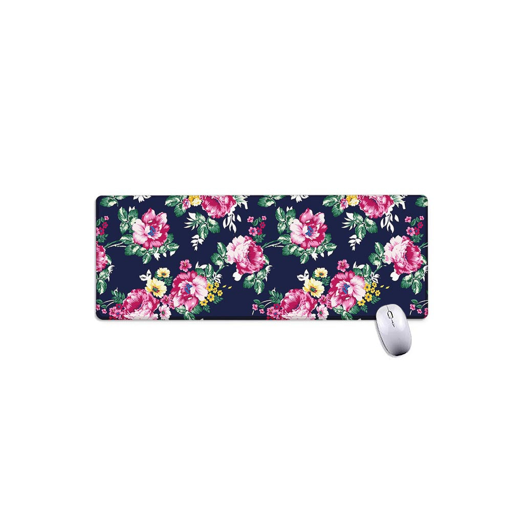 Vintage Blossom Floral Pattern Print Extended Mouse Pad