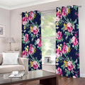 Vintage Blossom Floral Pattern Print Extra Wide Grommet Curtains