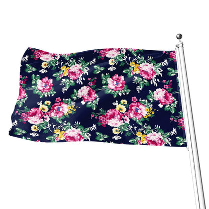 Vintage Blossom Floral Pattern Print Flag