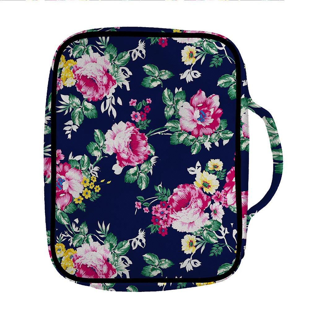 Vintage Blossom Floral Pattern Print Front Pocket Bible Bag