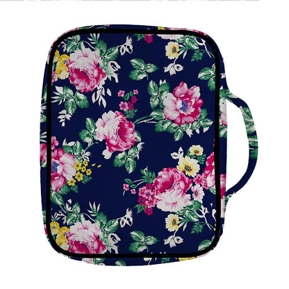 Vintage Blossom Floral Pattern Print Front Pocket Bible Bag