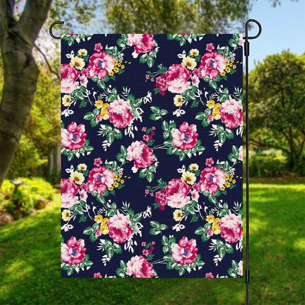 Vintage Blossom Floral Pattern Print Garden Flag