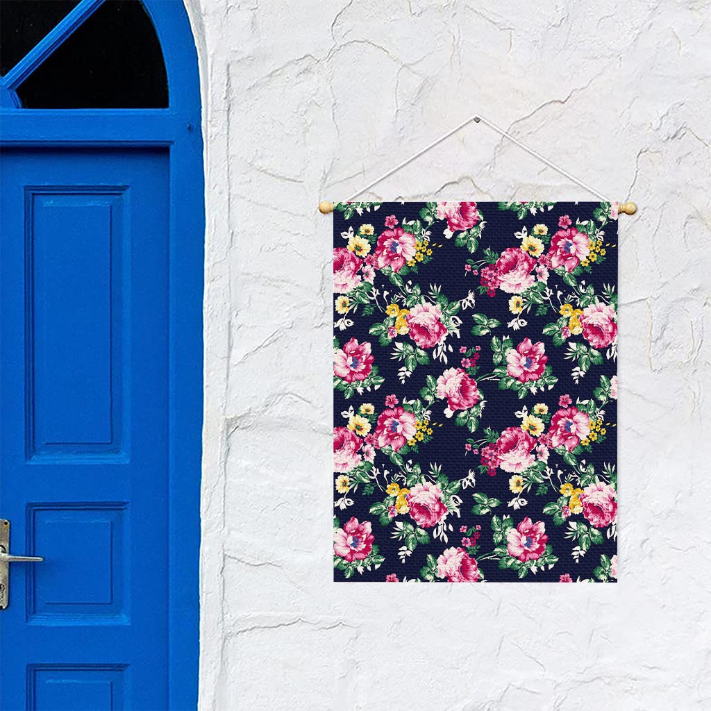 Vintage Blossom Floral Pattern Print Garden Flag
