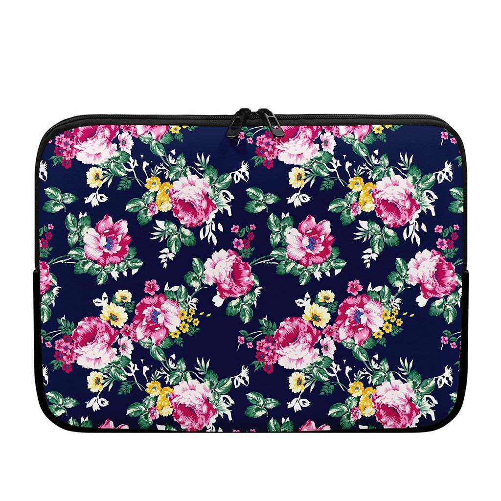 Vintage Blossom Floral Pattern Print Laptop Sleeve