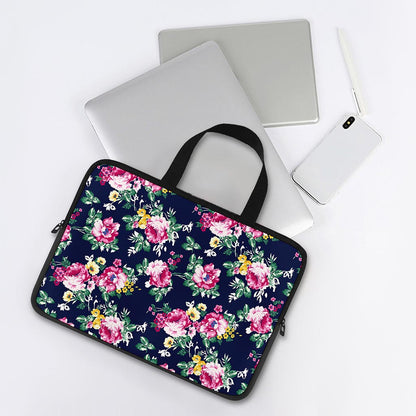 Vintage Blossom Floral Pattern Print Laptop Sleeve With Handle