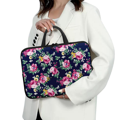 Vintage Blossom Floral Pattern Print Laptop Sleeve With Handle