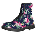 Vintage Blossom Floral Pattern Print Lace-Up Boots