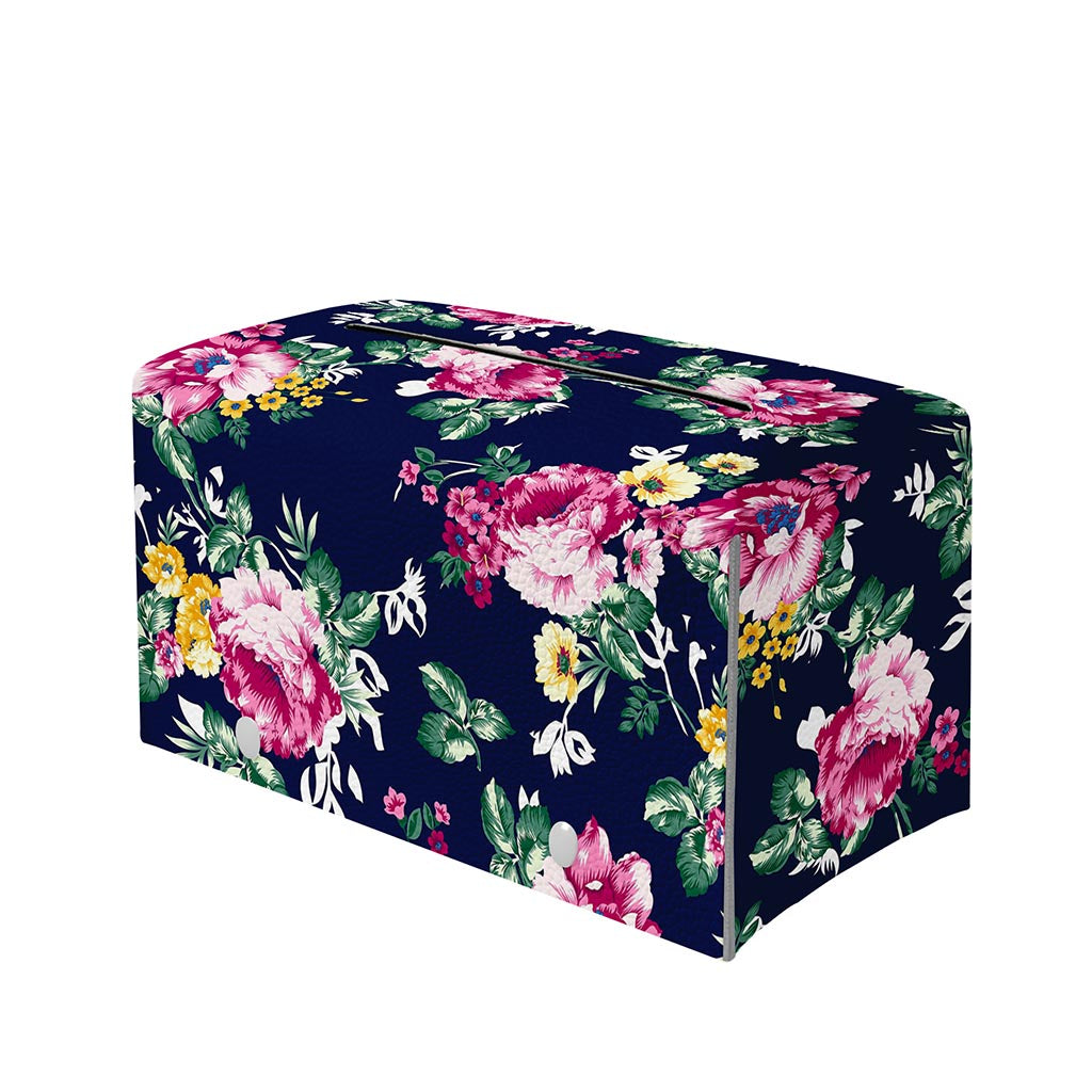 Vintage Blossom Floral Pattern Print Leather Tissue Box Cover