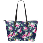 Vintage Blossom Floral Pattern Print Leather Tote Bag
