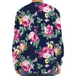 Vintage Blossom Floral Pattern Print Long Sleeve Baseball Jersey