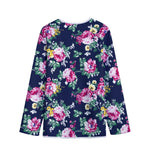 Vintage Blossom Floral Pattern Print Long Sleeve Short Coat