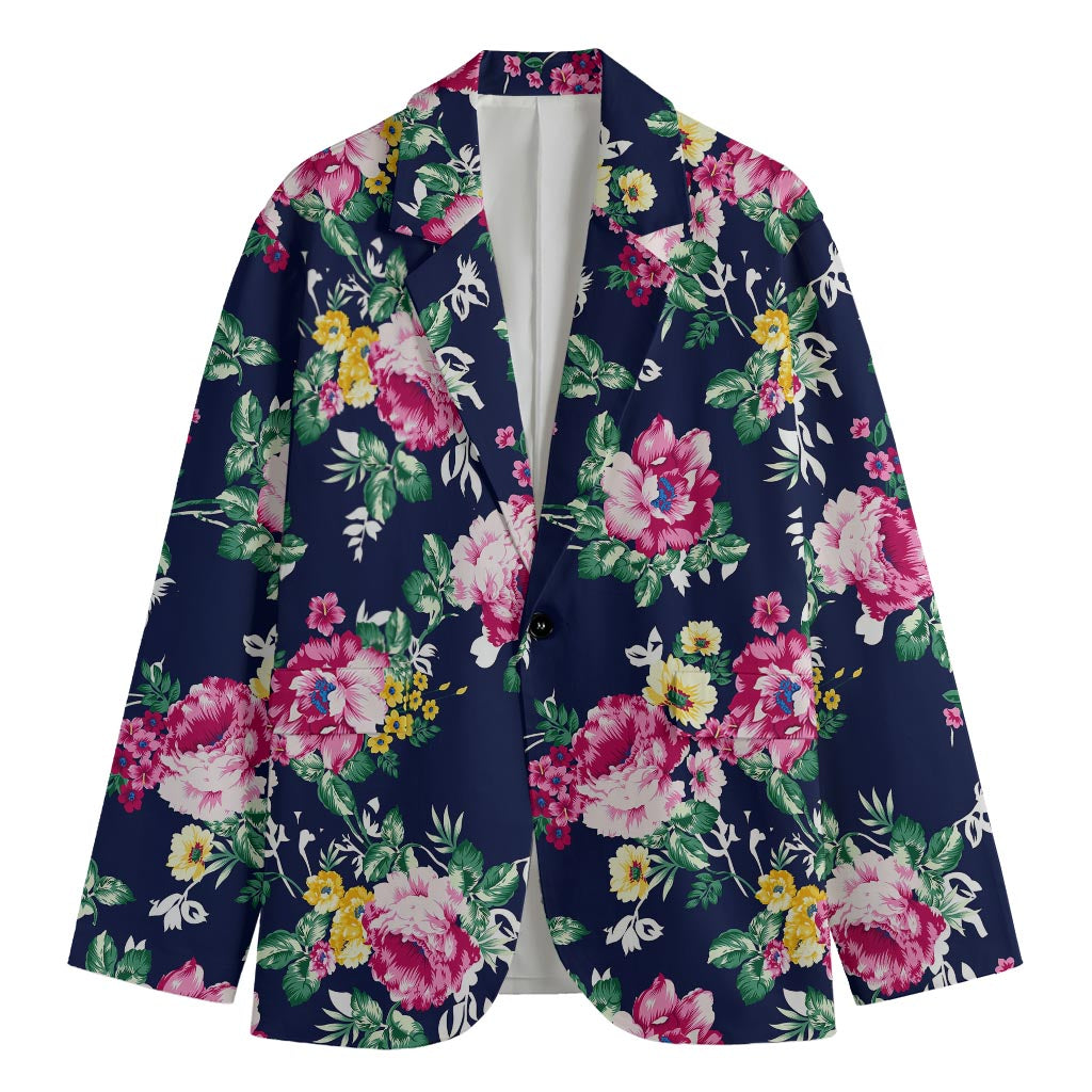 Vintage Blossom Floral Pattern Print Men's Blazer