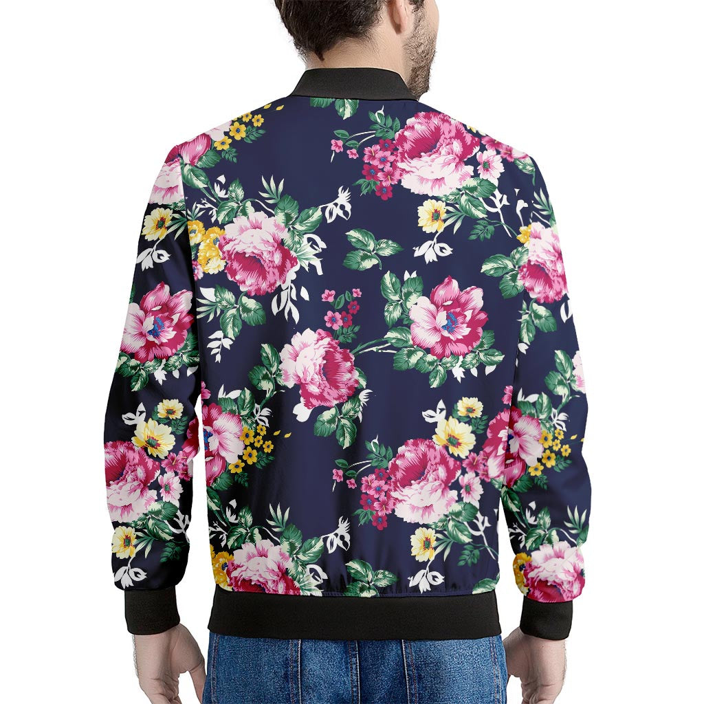 Vintage Blossom Floral Pattern Print Men's Bomber Jacket