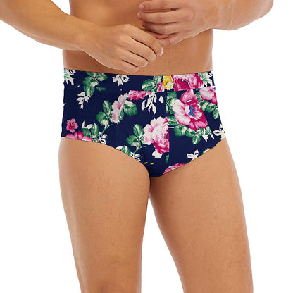 Vintage Blossom Floral Pattern Print Men's Briefs