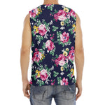 Vintage Blossom Floral Pattern Print Men's Fitness Tank Top