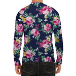 Vintage Blossom Floral Pattern Print Men's Long Sleeve Rash Guard