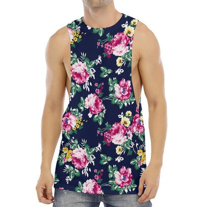 Vintage Blossom Floral Pattern Print Men's Muscle Tank Top