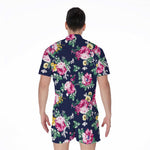 Vintage Blossom Floral Pattern Print Men's Rompers