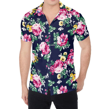 Vintage Blossom Floral Pattern Print Men's Shirt
