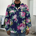 Vintage Blossom Floral Pattern Print Men's Shirt Jacket