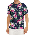 Vintage Blossom Floral Pattern Print Men's Short Sleeve Rash Guard