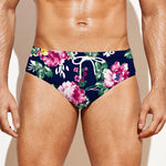 Vintage Blossom Floral Pattern Print Men's Swim Briefs