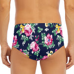 Vintage Blossom Floral Pattern Print Men's Triangle Swim Briefs