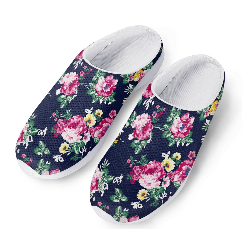 Vintage Blossom Floral Pattern Print Mesh Casual Shoes