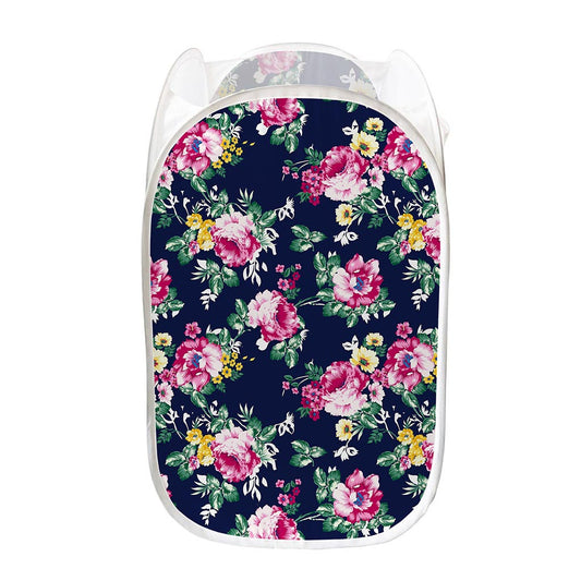 Vintage Blossom Floral Pattern Print Mesh Laundry Hamper