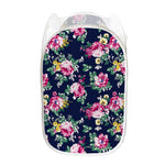 Vintage Blossom Floral Pattern Print Mesh Laundry Hamper