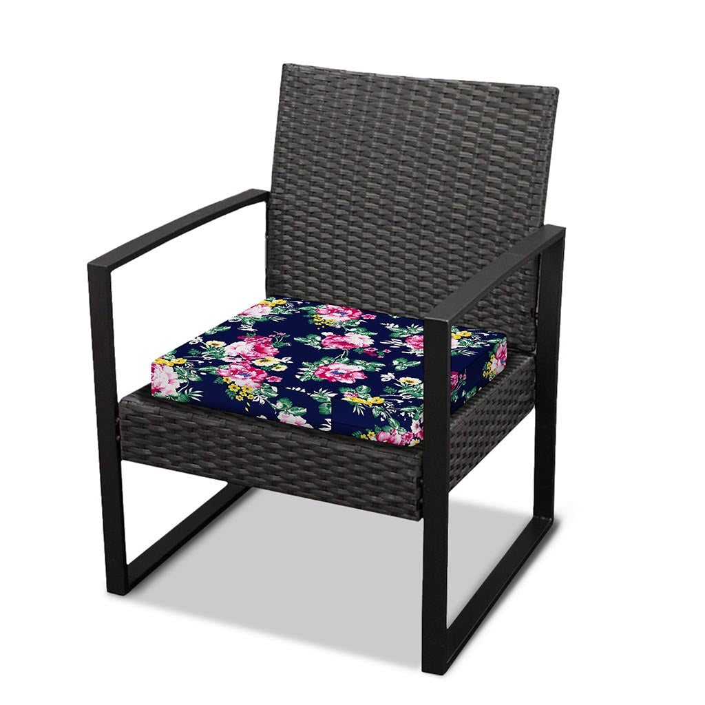Vintage Blossom Floral Pattern Print Outdoor Seat Cushion Cover