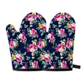 Vintage Blossom Floral Pattern Print Oven Mitts