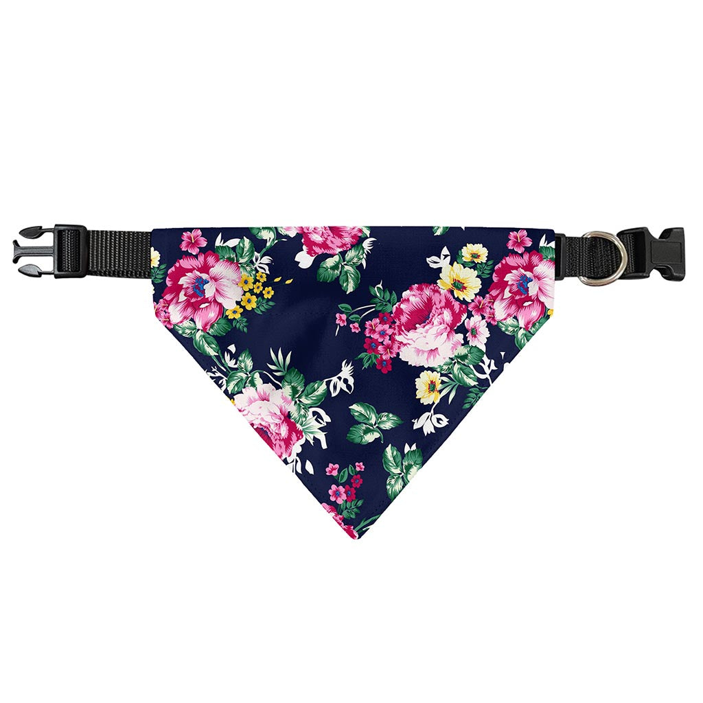 Vintage Blossom Floral Pattern Print Over The Collar Dog Bandana