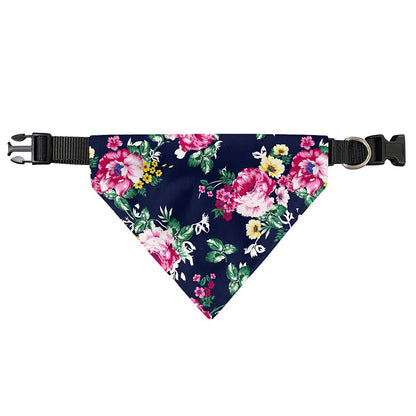 Vintage Blossom Floral Pattern Print Over The Collar Dog Bandana