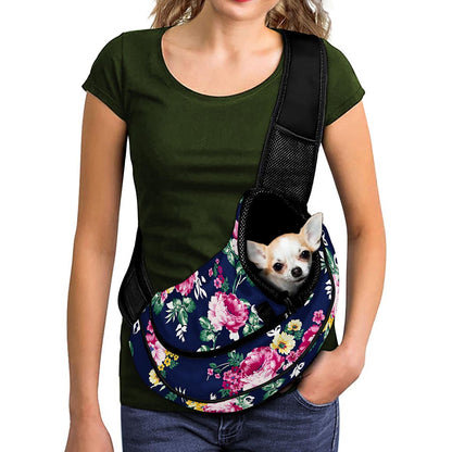 Vintage Blossom Floral Pattern Print Pet Sling Carrier