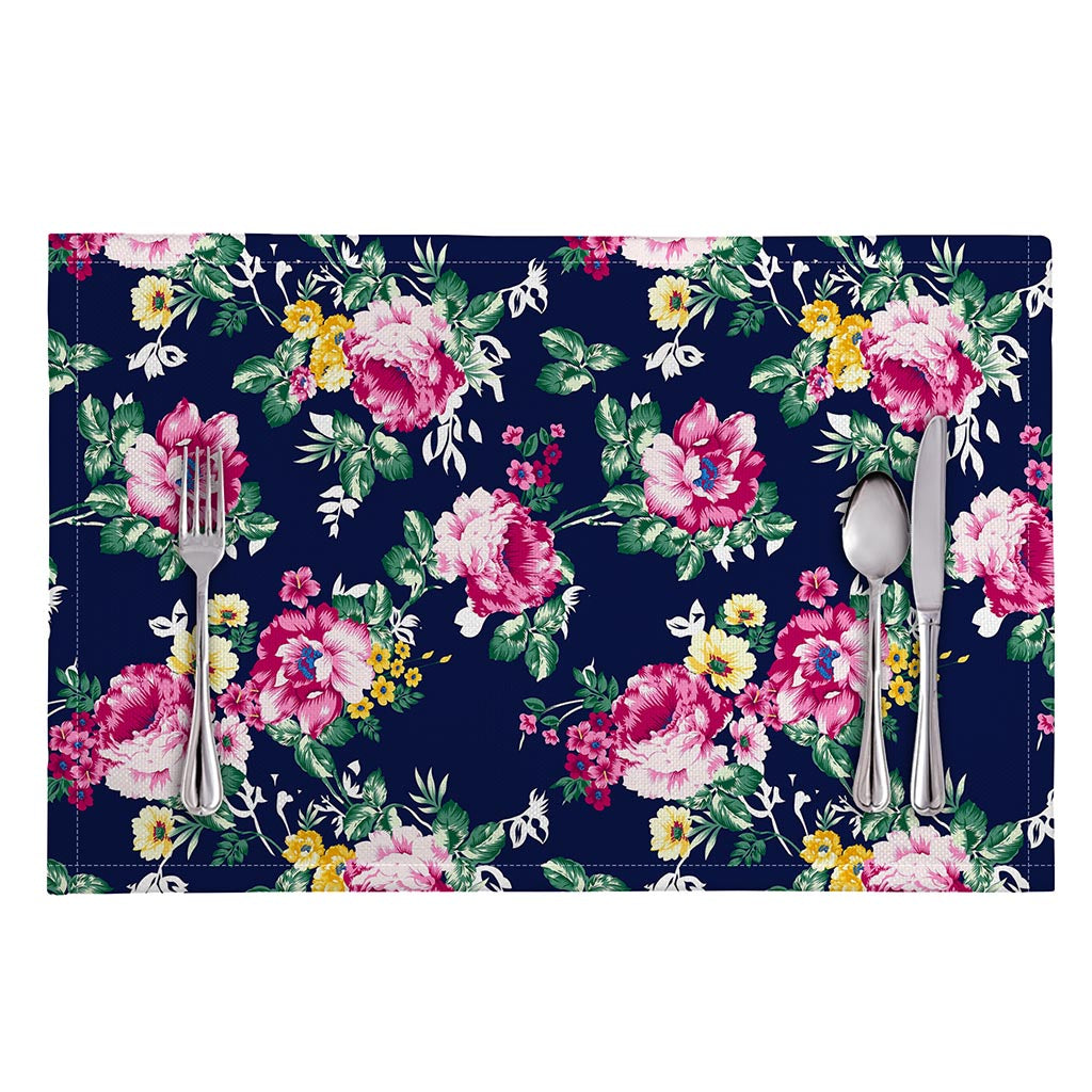Vintage Blossom Floral Pattern Print Placemat