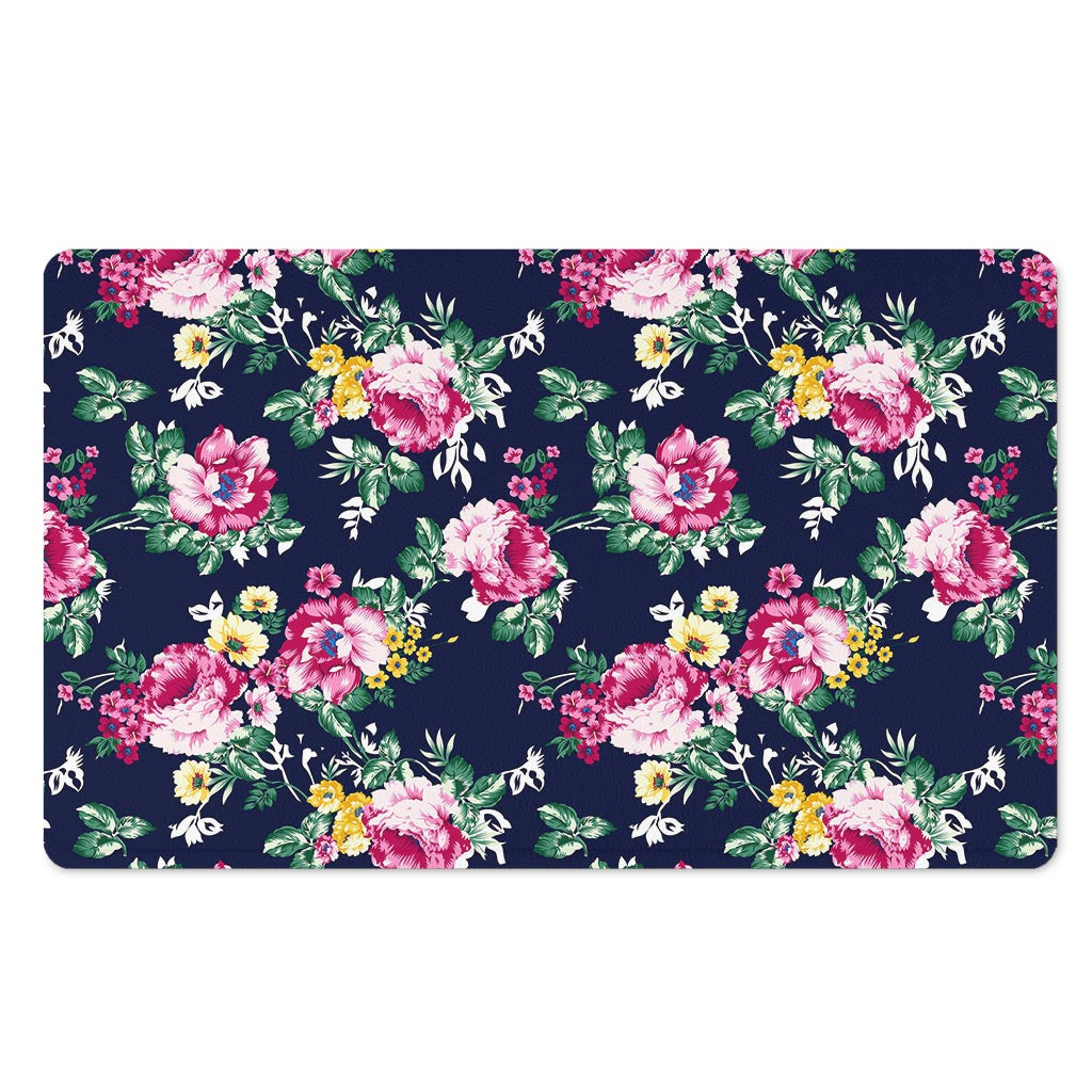 Vintage Blossom Floral Pattern Print Polyester Doormat